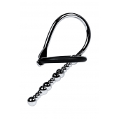 Серебристый уретральный плаг-бусины TOYFA Metal с мягким фиксириющим кольцом - ToyFa - купить с доставкой в Балашихе