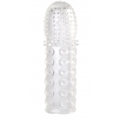 Прозрачная закрытая гелевая насадка - 13,5 см. - Toyfa Basic - в Балашихе купить с доставкой