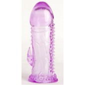 Фиолетовая гелевая насадка с шипами - 13 см. - Toyfa Basic - в Балашихе купить с доставкой