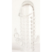 Гелевая прозрачная насадка с 2 отростками - 13 см. - Toyfa Basic - в Балашихе купить с доставкой