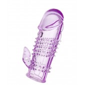 Фиолетовая насадка с коготком и шипами - 13 см. - Toyfa Basic - в Балашихе купить с доставкой