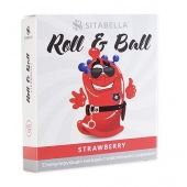 Стимулирующий презерватив-насадка Roll   Ball Strawberry - Sitabella - купить с доставкой в Балашихе
