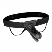 Полый страпон с двумя отростками и вибрацией Unisex Vibrating Hollow Strap-On Double Penetrating Dildo - 17,8 см. - Lux Fetish - купить с доставкой в Балашихе