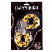 Металлические наручники с леопардовой плюшевой отделкой - Сима-Ленд - купить с доставкой в Балашихе
