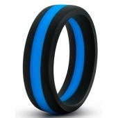 Черно-синее эрекционное кольцо Silicone Go Pro Cock Ring - Blush Novelties - в Балашихе купить с доставкой