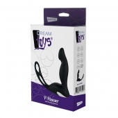 Черный вибромассажер простаты P-PLEASER W ERECTION ENHANCE - Dream Toys - в Балашихе купить с доставкой