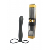 Черная насадка на пенис для двойной стимуляции Mojo BlackJack - 15 см. - Seven Creations - в Балашихе купить с доставкой