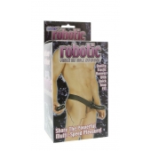 Мужской фаллопротез с вибрацией ROBOTIC MALE STRAP-ON BLACK - 17 см. - Seven Creations - купить с доставкой в Балашихе
