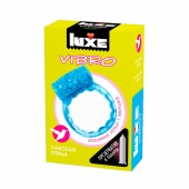 Голубое эрекционное виброкольцо Luxe VIBRO  Райская птица  + презерватив - Luxe - в Балашихе купить с доставкой