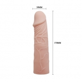 Закрытая телесная насадка-фаллос - 17 см. - Sex Expert - в Балашихе купить с доставкой