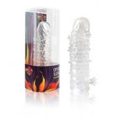 Закрытая прозрачная рельефная насадка Crystal sleeve - 13 см. - Erowoman-Eroman - в Балашихе купить с доставкой