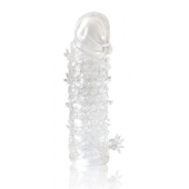 Закрытая прозрачная рельефная насадка Crystal sleeve - 13 см. - Erowoman-Eroman - в Балашихе купить с доставкой