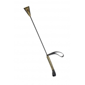 Черно-золотистый стек с хлопушкой из кожи - 62 см. - Sitabella - купить с доставкой в Балашихе