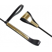 Черно-золотистый стек с хлопушкой из кожи - 62 см. - Sitabella - купить с доставкой в Балашихе