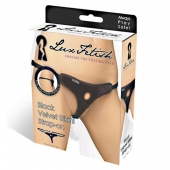 Черные плюшевые трусики для страпона - Lux Fetish - купить с доставкой в Балашихе