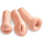 Комплект из 3 мастурбаторов All 3 Holes: вагина, анус, ротик - Pipedream - в Балашихе купить с доставкой