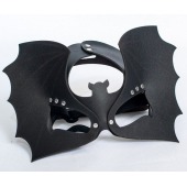 Черная кожаная маска на глаза  Летучая мышь - Sitabella - купить с доставкой в Балашихе