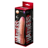 Телесная изогнутая насадка на Harness с коннектором BLACK LINE - 17 см. - LOVETOY (А-Полимер) - купить с доставкой в Балашихе