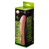 Телесная изогнутая насадка на Harness с коннектором GREEN LINE - 18 см. - LOVETOY (А-Полимер) - купить с доставкой в Балашихе