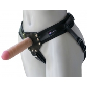 Черный пояс-трусики с двумя насадками  Экзотик-Linda  - 15,5 и 10,5 см. - LOVETOY (А-Полимер) - купить с доставкой в Балашихе