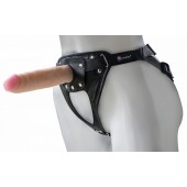 Черный пояс-трусики с насадкой  Soft-Принц  - 17 см. - LOVETOY (А-Полимер) - купить с доставкой в Балашихе