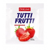 Пробник гель-смазки Tutti-frutti с земляничным вкусом - 4 гр. - Биоритм - купить с доставкой в Балашихе