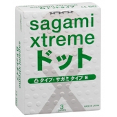Презервативы Sagami Xtreme SUPER DOTS с точками - 3 шт. - Sagami - купить с доставкой в Балашихе