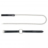 Черный поводок и чокер с кольцом Rada - Rebelts - купить с доставкой в Балашихе