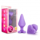 Фиолетовая анальная пробка Naughty Candy Heart Do Me Now - 8,9 см. - Blush Novelties - купить с доставкой в Балашихе