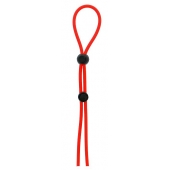 Красное лассо на пенис с двумя бусинами STRETCHY LASSO CAGE - Dream Toys - в Балашихе купить с доставкой