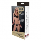 Красно-чёрные наручники на металлической цепочке - Blush Novelties - купить с доставкой в Балашихе