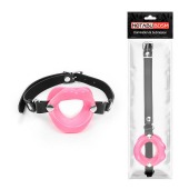 Розовый кляп-губки на черном ремешке - Notabu - купить с доставкой в Балашихе