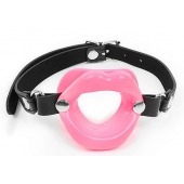 Розовый кляп-губки на черном ремешке - Notabu - купить с доставкой в Балашихе