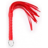 Красная плеть с рукоятью в оплетке - 28 см. - Notabu - купить с доставкой в Балашихе