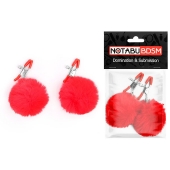 Зажимы для сосков с красным пушком - Notabu - купить с доставкой в Балашихе