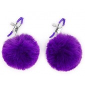 Зажимы для сосков с фиолетовым пушком - Notabu - купить с доставкой в Балашихе