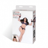 Чёрные манжеты для фиксации на кровати Bondage Bed Strap - Lux Fetish - купить с доставкой в Балашихе