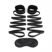 Чёрные манжеты для фиксации на кровати Bondage Bed Strap - Lux Fetish - купить с доставкой в Балашихе