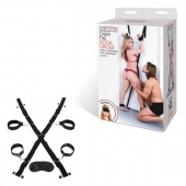 Чёрный набор для фиксации у двери - Lux Fetish - купить с доставкой в Балашихе