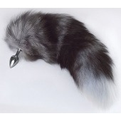 Серебристая анальная пробка с пушистым хвостом - Sitabella - купить с доставкой в Балашихе