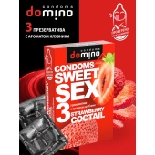 Презервативы для орального секса DOMINO Sweet Sex с ароматом клубничного коктейля  - 3 шт. - Domino - купить с доставкой в Балашихе
