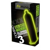 Презервативы DOMINO Neon Green со светящимся в темноте кончиком - 3 шт. - Domino - купить с доставкой в Балашихе