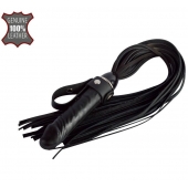 Черная плеть  Ковбой  с ручкой-фаллосом - 55 см. - Sitabella - купить с доставкой в Балашихе