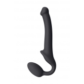 Черный безремневой страпон Silicone Bendable Strap-On S - Strap-on-me - купить с доставкой в Балашихе