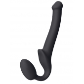 Черный безремневой страпон Silicone Bendable Strap-On S - Strap-on-me - купить с доставкой в Балашихе