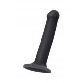 Черный фаллос на присоске Silicone Bendable Dildo M - 18 см. - Strap-on-me - купить с доставкой в Балашихе