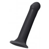 Черный фаллос на присоске Silicone Bendable Dildo L - 19 см. - Strap-on-me - купить с доставкой в Балашихе