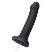 Черный фаллос с имитацией эякуляции Silicon Cum Dildo L - 19,6 см. - Strap-on-me - купить с доставкой в Балашихе