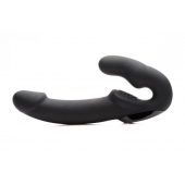 Черный безремневой страпон Urge Silicone Strap On с пультом ДУ - 24 см. - XR Brands - купить с доставкой в Балашихе