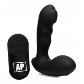 Черный стимулятор простаты Alpha-Pro 7X P-Milker Silicone Prostate Stimulator with Milking Bead - XR Brands - в Балашихе купить с доставкой